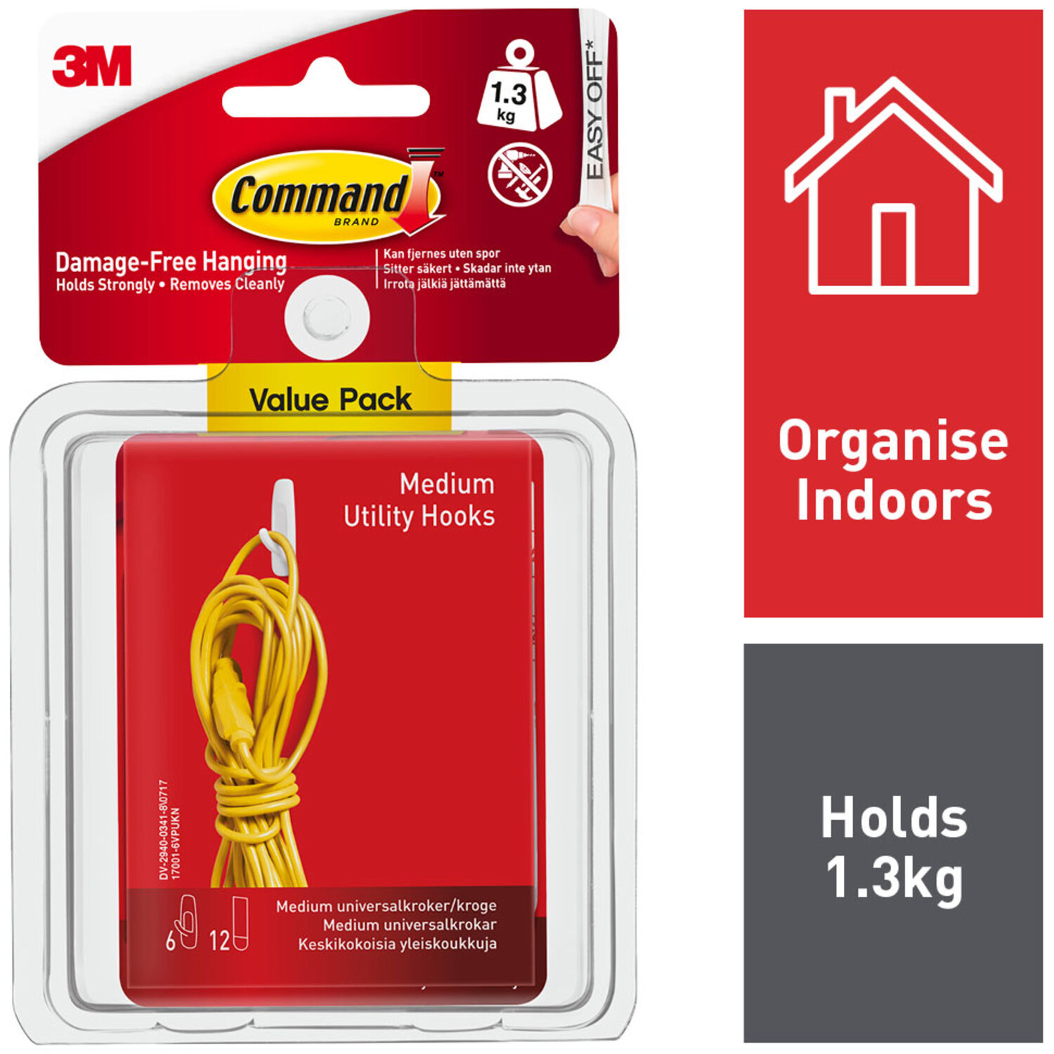 Pack of 6 Command Utility Hooks Image 2