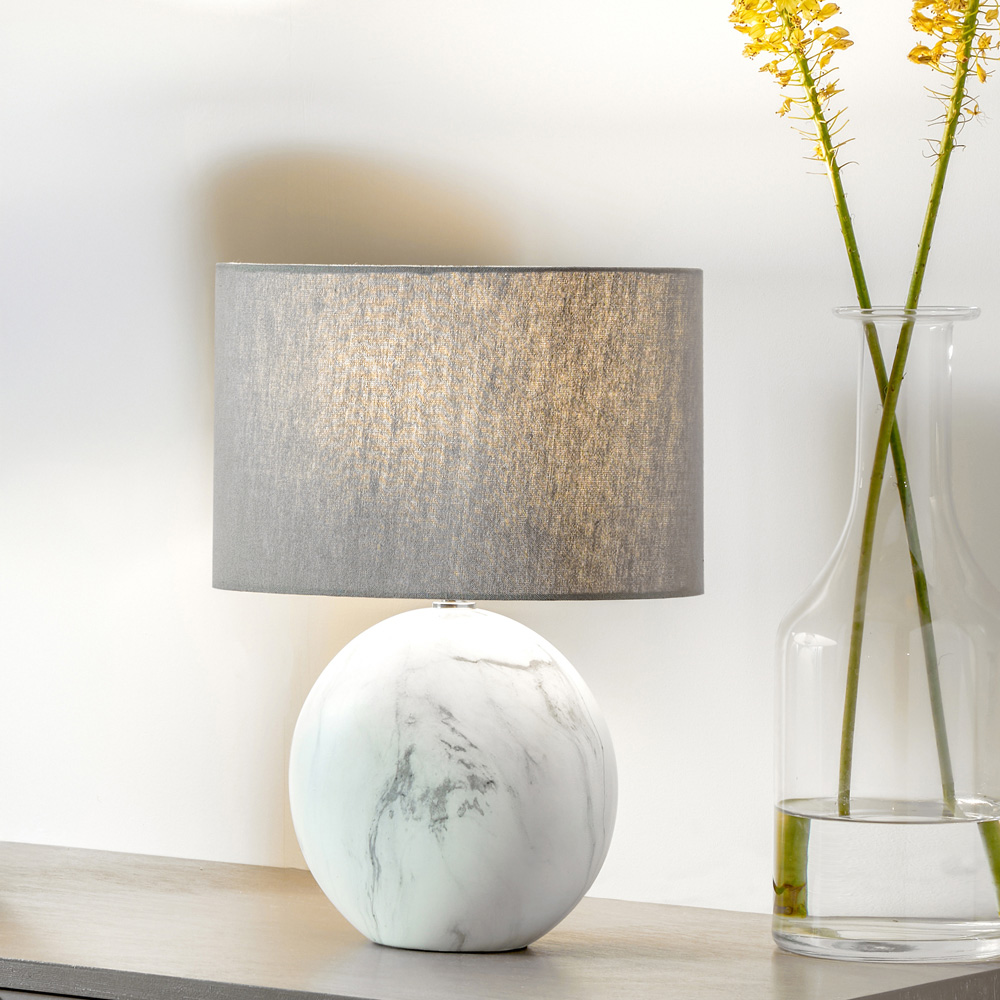 Pacific Lifestyle Crestola Marble Effect Ceramic Table Lamp Image 2