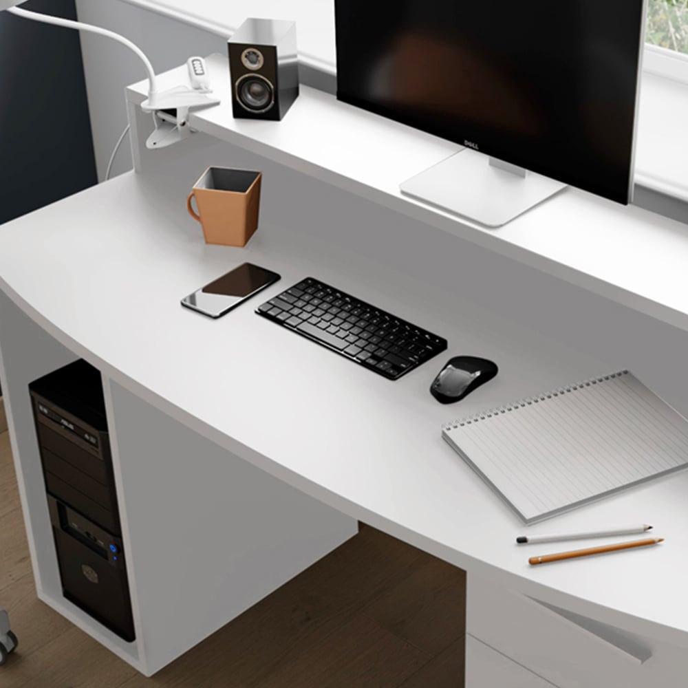 Flair Power Z Compact White LED Gaming Desk Image 6