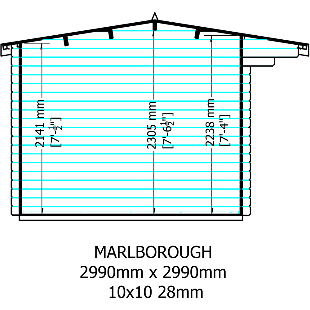 Shire Marlborough 10 x 10ft Double Door Log Cabin Image 9