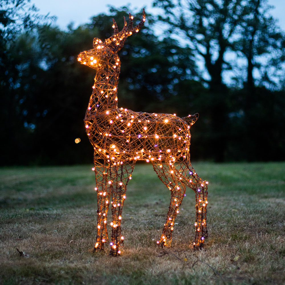 The Christmas Centre 230 LED Brown Wicker Light-Up Stag Reindeer 4ft Image 7