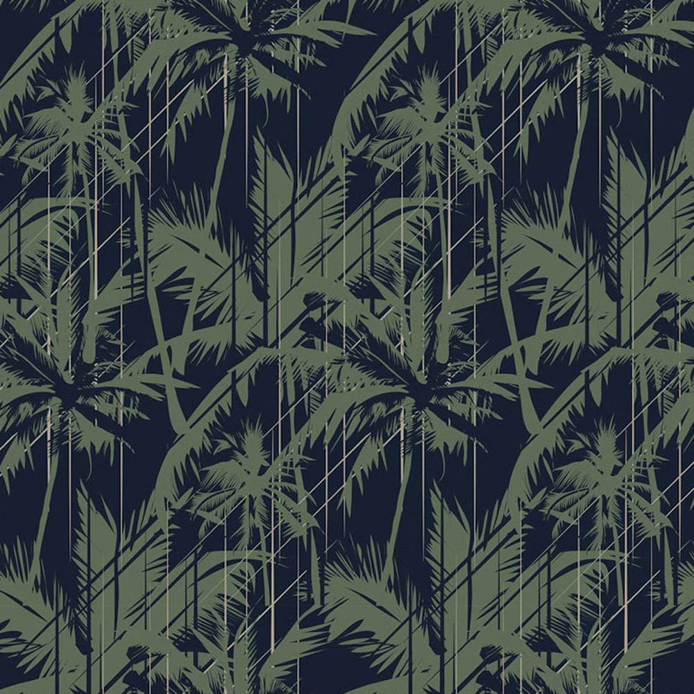 Bobbi Beck Eco Luxury Abstract Palm Tree Green Wallpaper Image 1