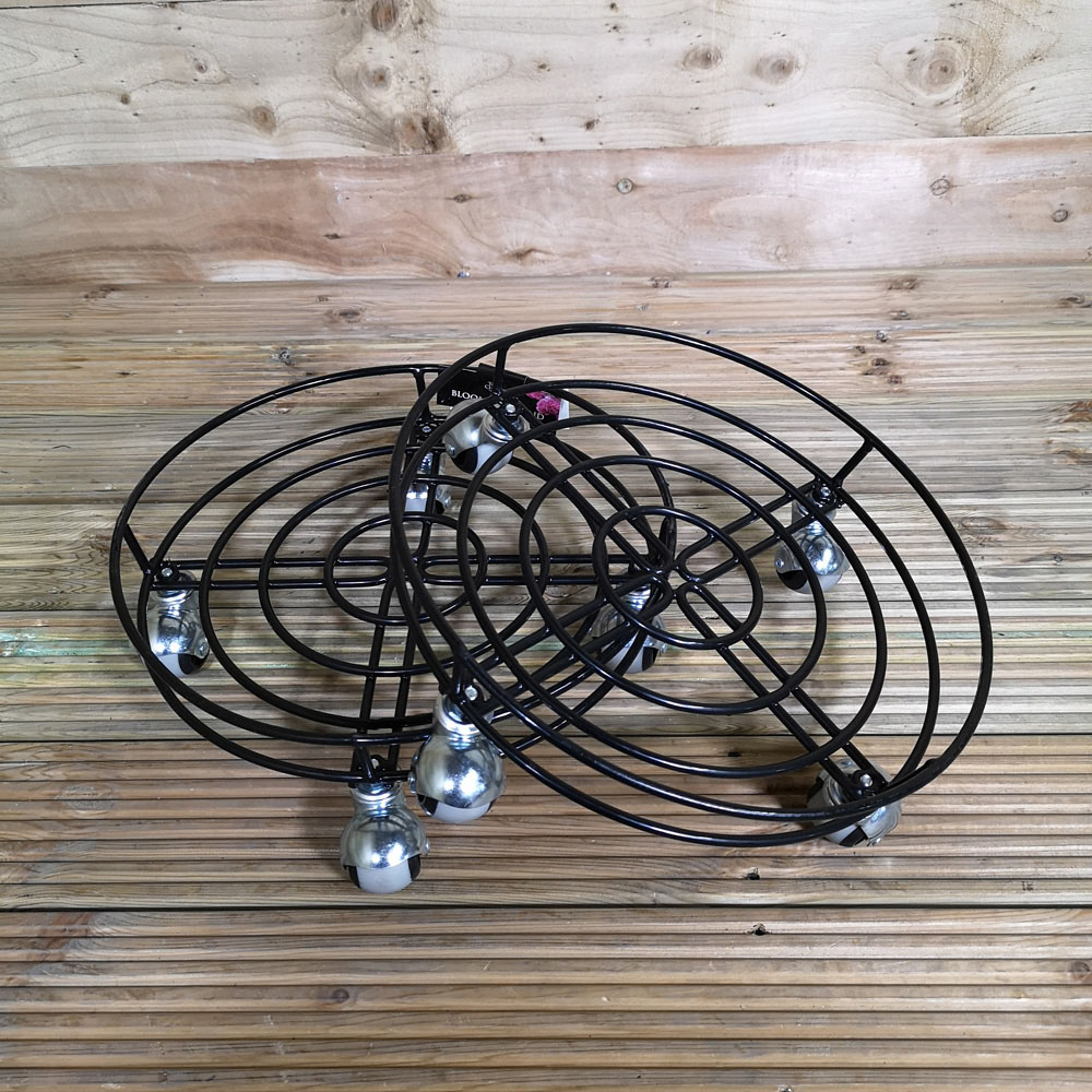 Samuel Alexander Tom Chambers Round Black Metal Pot Stand 2 Pack Image 2