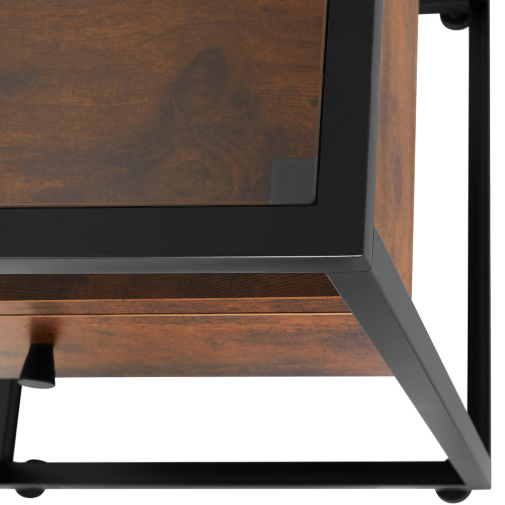 tectake Single Drawer Dark Wood Nightstand Image 5