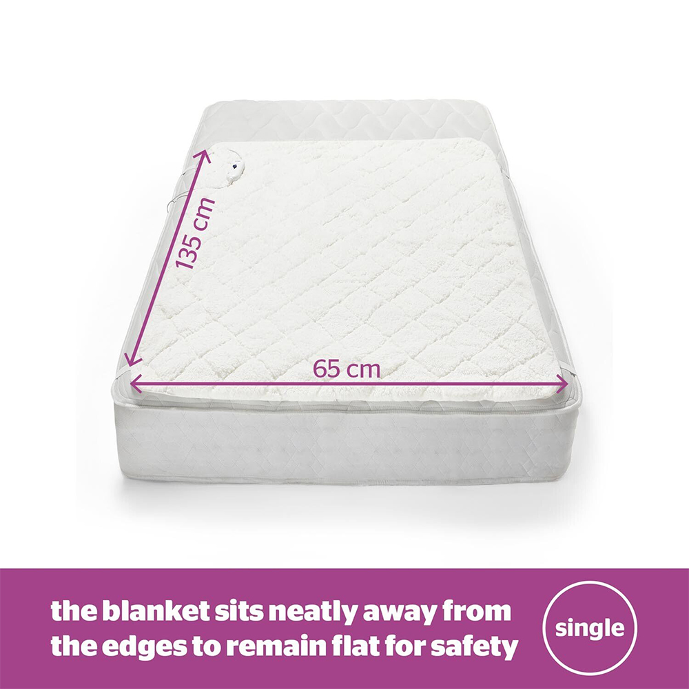 Silentnight Teddy Fleece Electric Blanket - White / Single Image 7