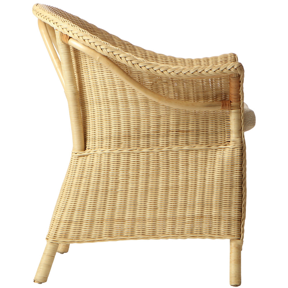 Desser Furniture Natural Wicker Adult King Size Loom Chair with Cushion Image 4