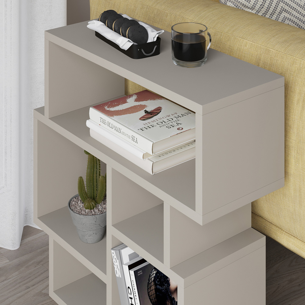 Decortie Karma 5 Compartment Sandstone Side Table Image 3