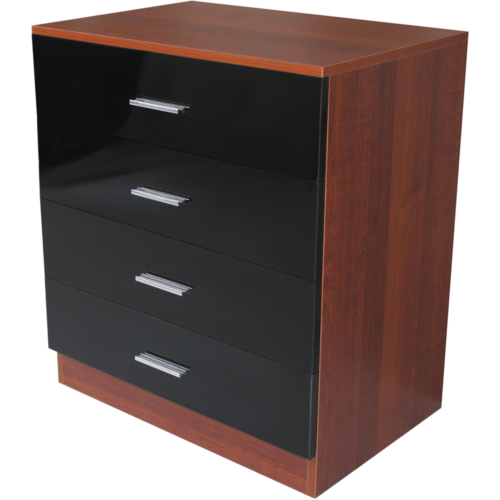 Brooklyn 3 Piece Walnut and Black High Gloss Bedroom Furniture Set Image 2