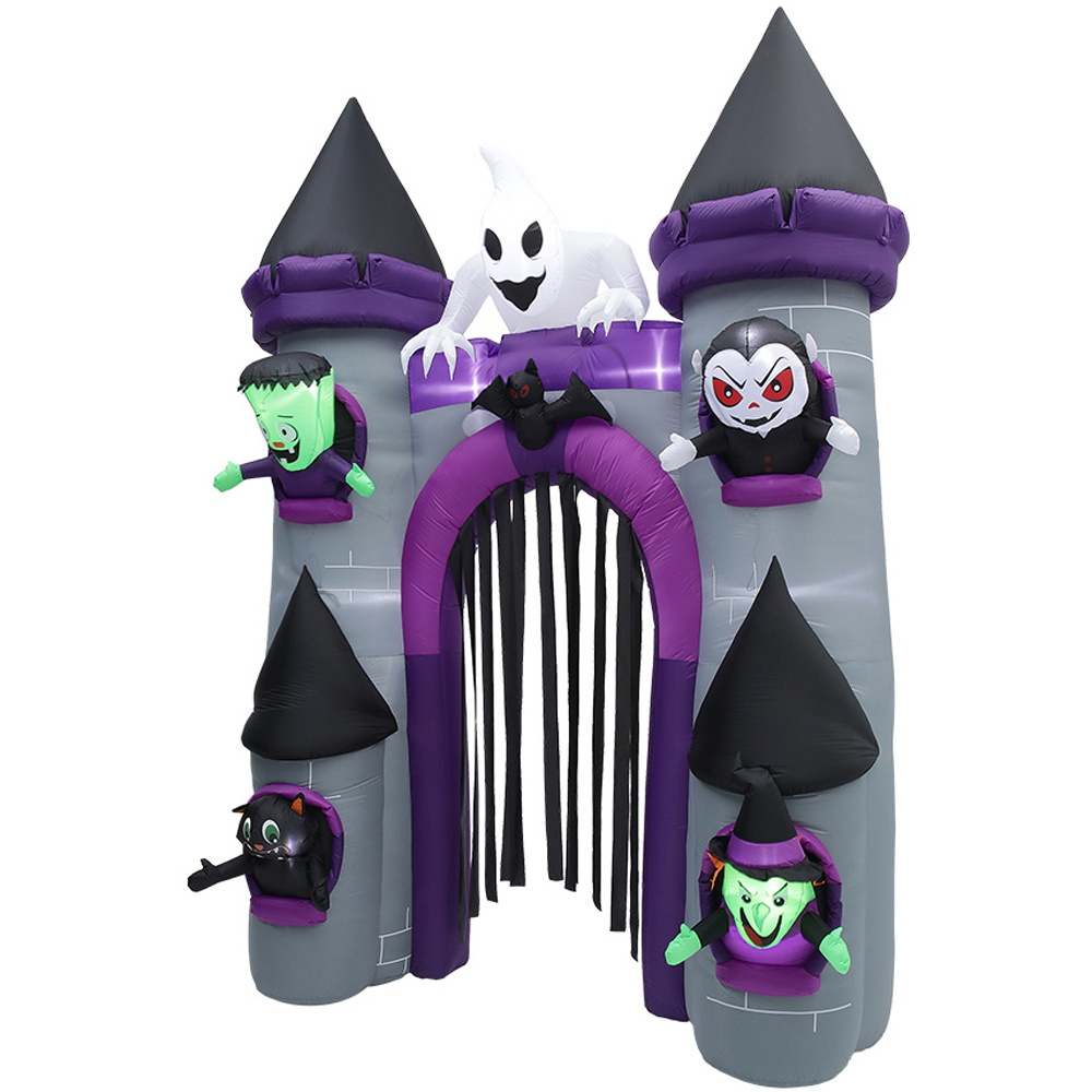 Living and Home Halloween Inflatable Haunted Castle LED Arch Image 2