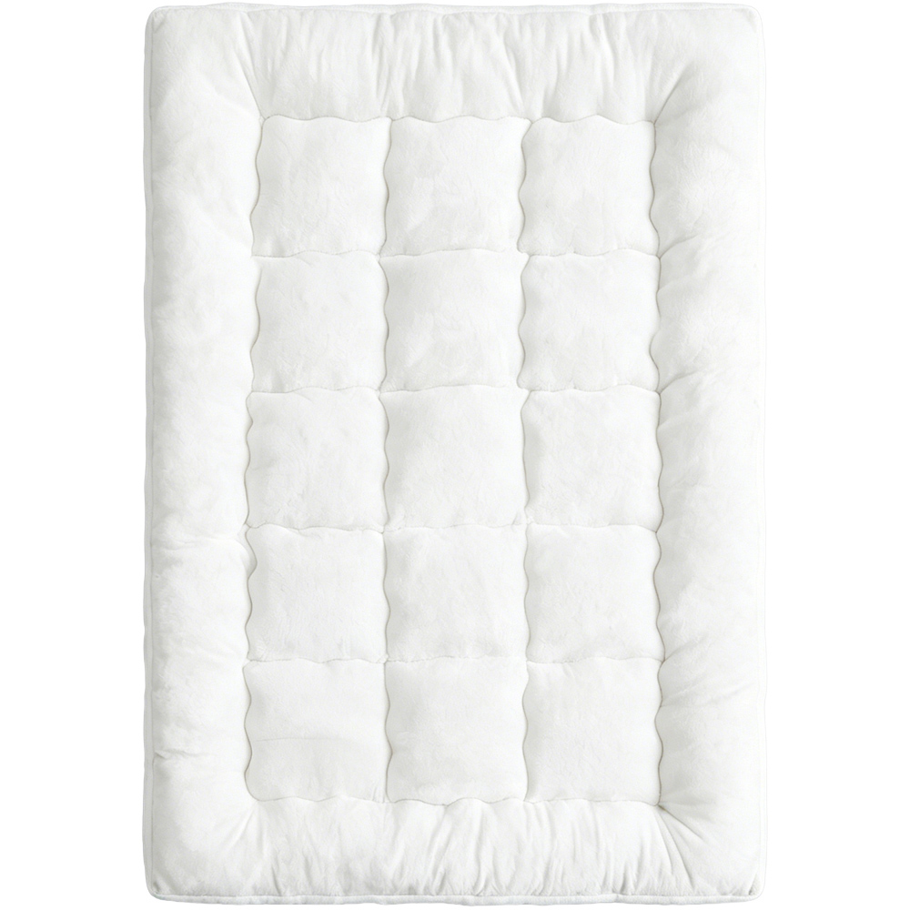Living and Home King Size White and Grey Plush Quilted Mattress Topper Image 3