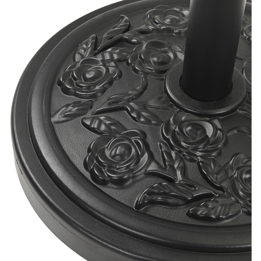 Living and Home Black Rose Embossed Concrete Round Umbrella Stand Base 45cm Image 6