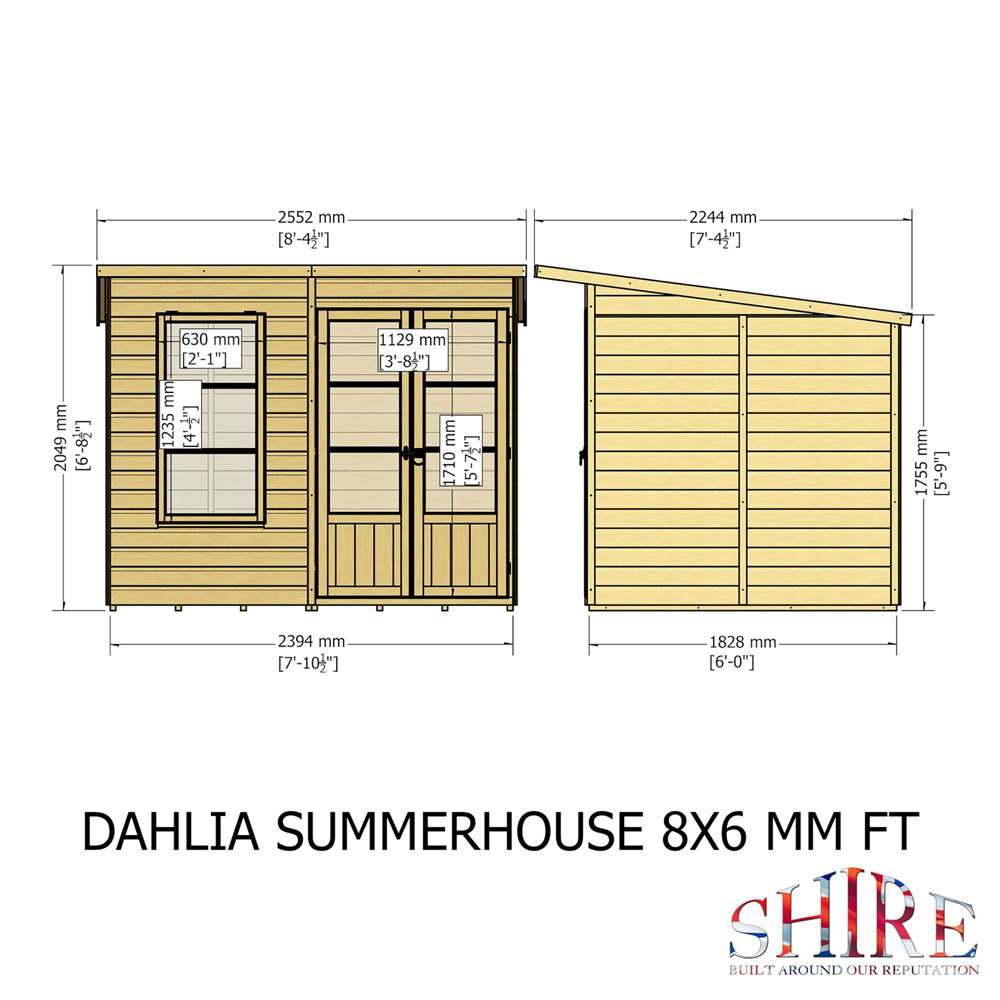 Shire GB Dahlia 8 x 6ft Summerhouse Image 9