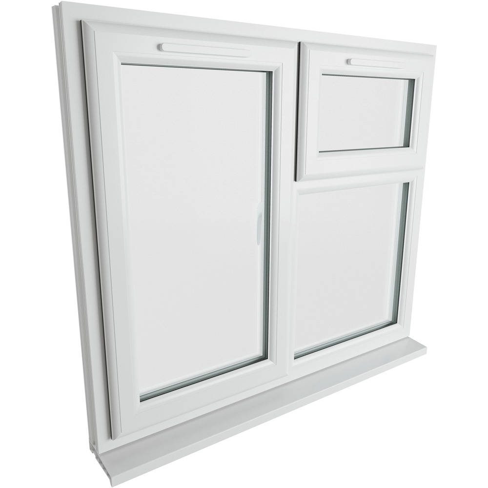Crystal uPVC Triple Glazed Window LH Side Hung and Top Opener White Clear Glass 1190x1040mm Image 9