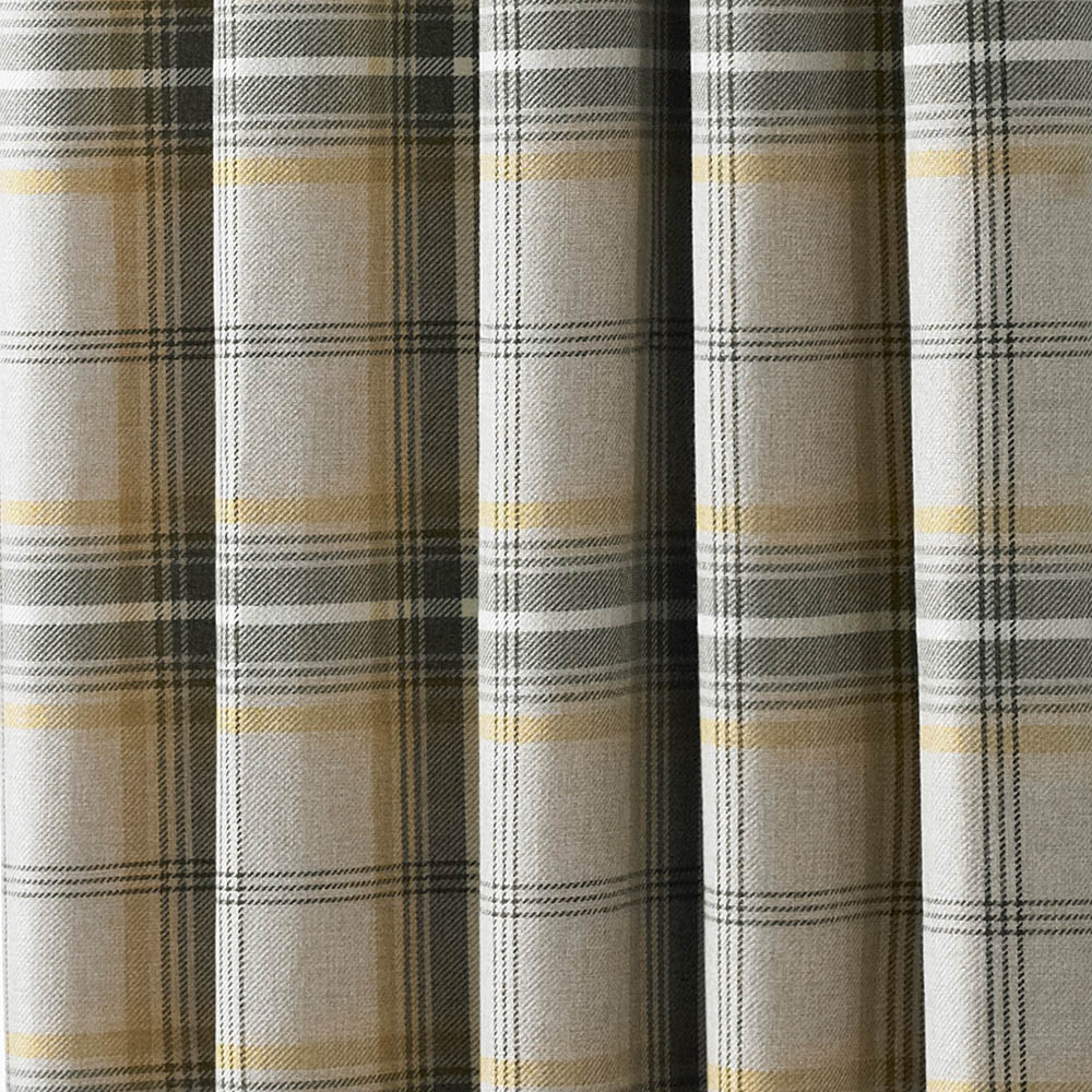Paoletti Aviemore Ochre Tartan Check Eyelet Curtain 168 x 137cm Image 4