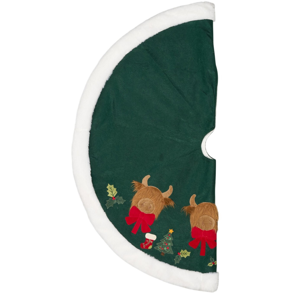 Christmas Highland Cow Tree Skirt Image 4