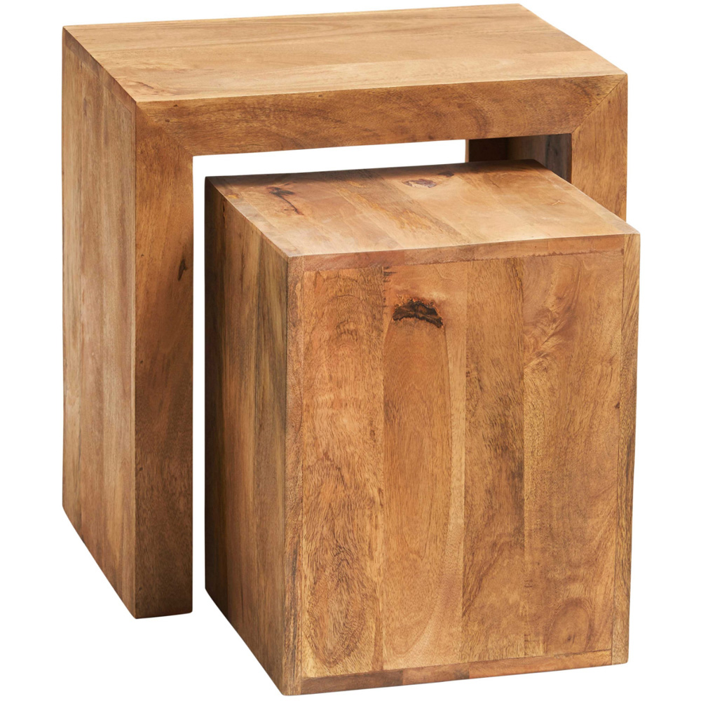 Brooklyn Napoli Toko Light Mango Cubed Nest of Tables Set of 2 Image 2