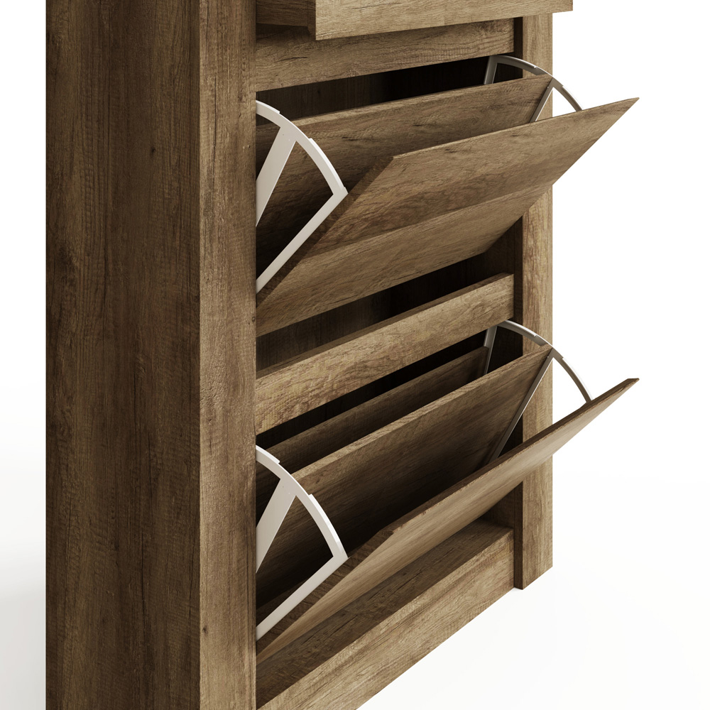GFW Canyon Oak Grey Shoe Cabinet Image 5