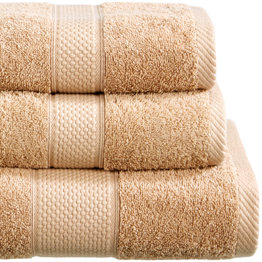 Imperial Ringspun Combed Cotton Stone Turkish Face Towel 2 Pack Image 2