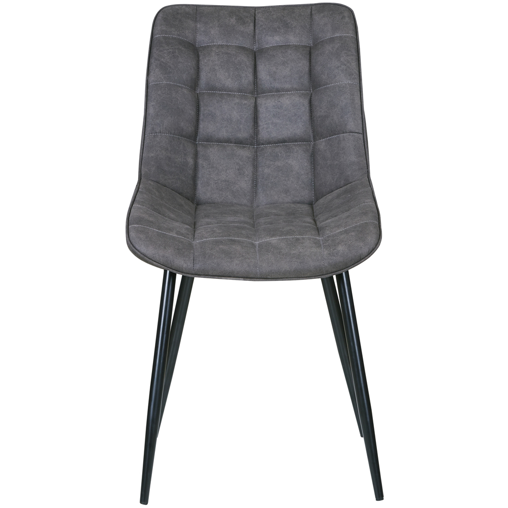 Alba Set of 2 Grey Suede Effect Plush Padded Dining Chairs Image 2