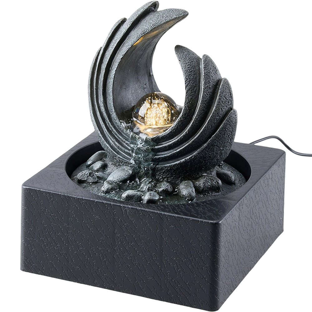 Living and Home LED Light Central Sphere Streamlined Water Fountain Image 5