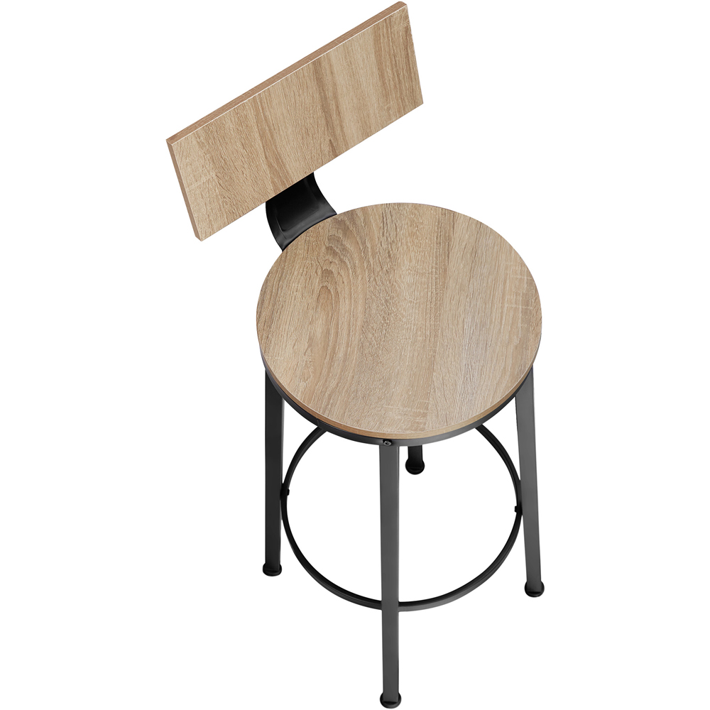 tectake Poole Light Wood Oak Sonoma Set of 2 Bar Stool Image 3