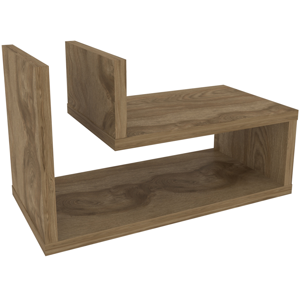 Decorotika Lara 2 Shelf Oud L Shaped Floating Bedside Table Image 2