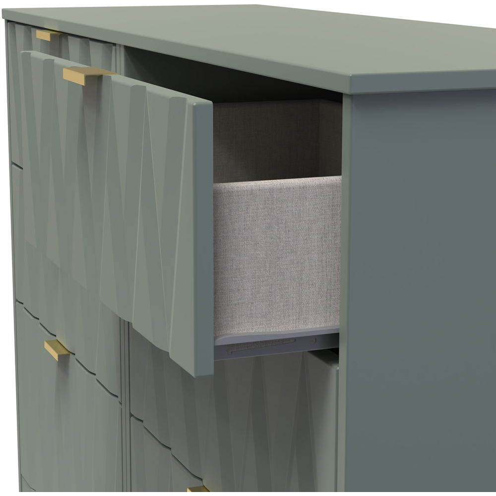 Crowndale Las Vegas 6 Drawer Reed Green Chest of Drawers Ready Assembled Image 6