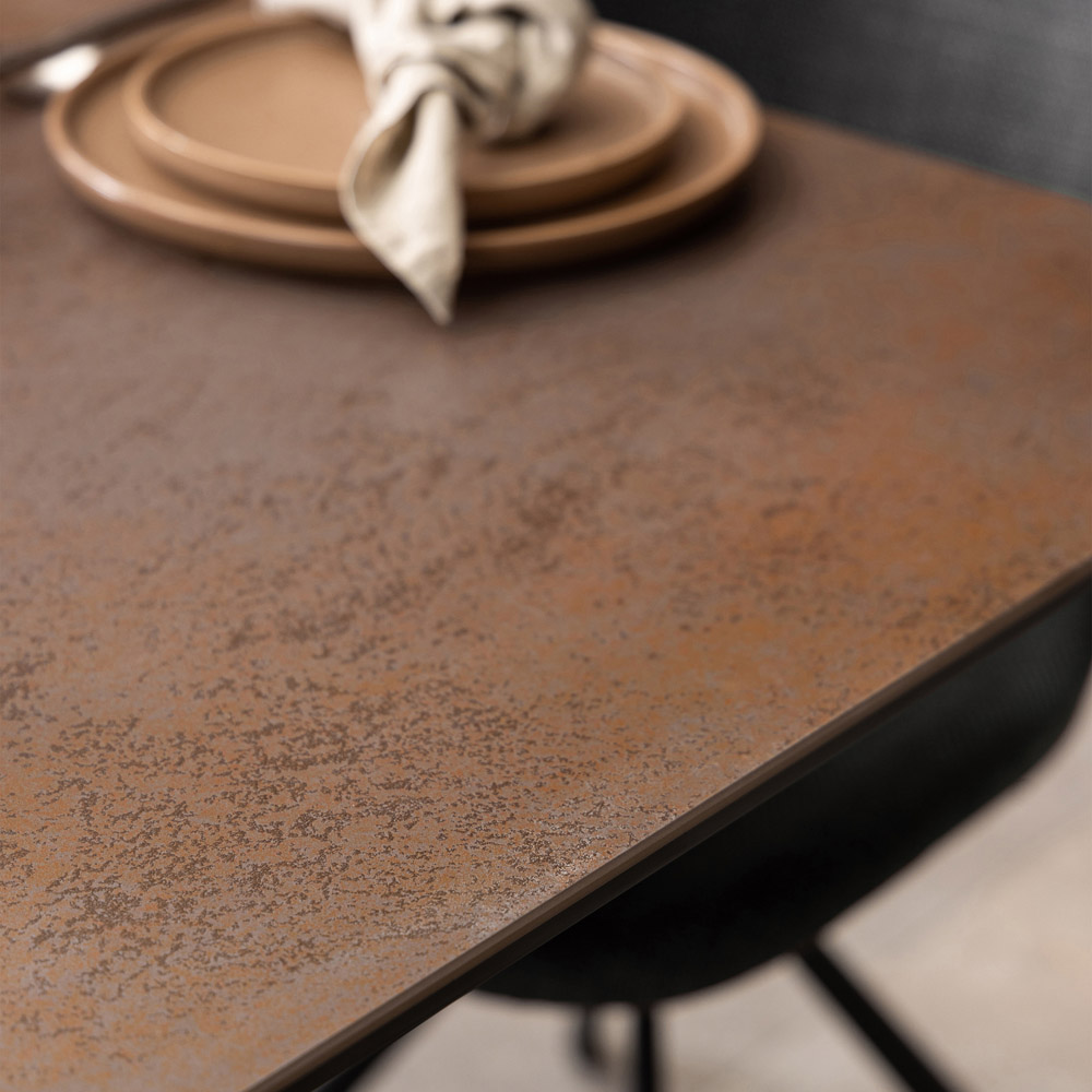 Florence Heaven Ceramic 8 Seater Extendable Dining Table Rusty Brown Image 7