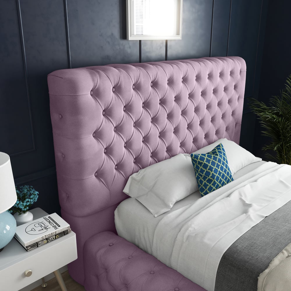 DS Living Cambridge Super King Size Pink Soft Velvet Bed Frame Image 2