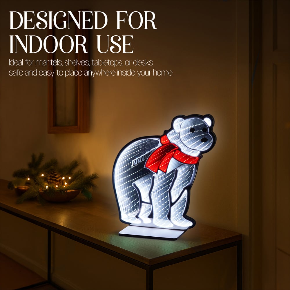Xmas Haus 175 Super Bright LED Polar Bear Infinity Light 32 x 42cm Image 5
