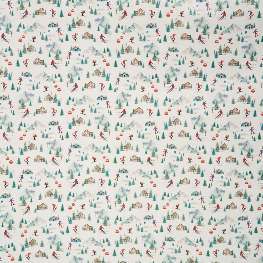 Ski Snowboard Gift Wrap White Image 3