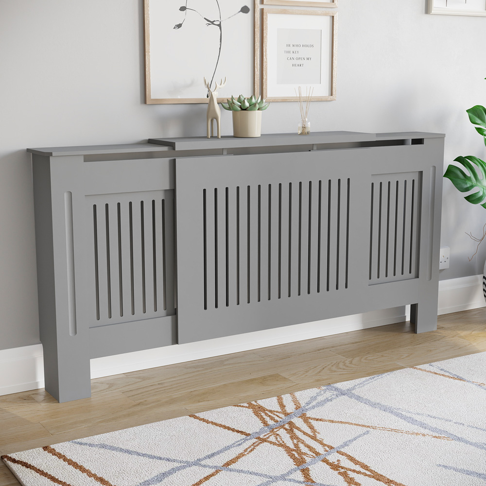 Vida Designs Chelsea Olive Grey Adjustable Radiator Cover Image 8