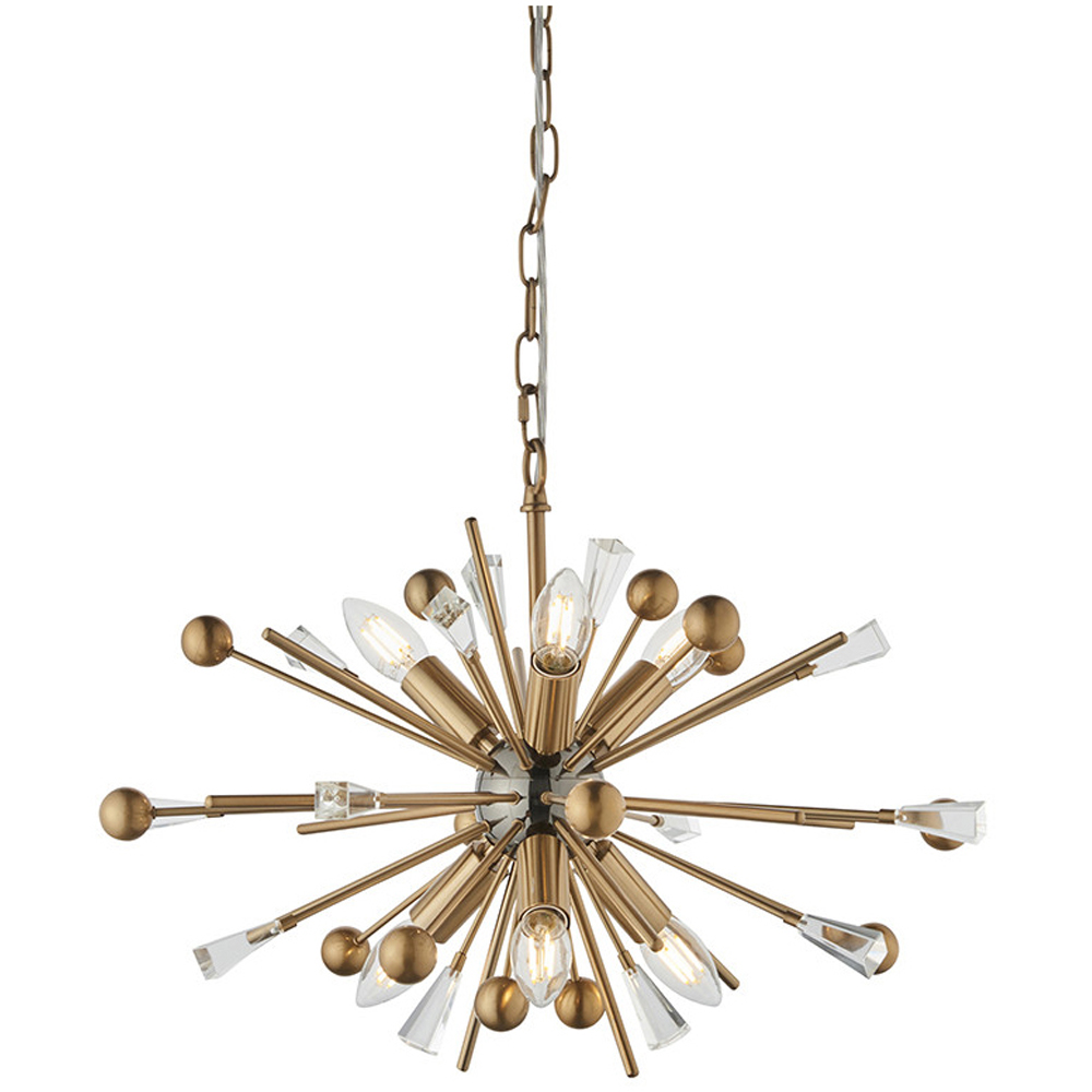 Merano Taormina Brass Plate Black Nickel Pendant 6 Light Ceiling Light Image 3