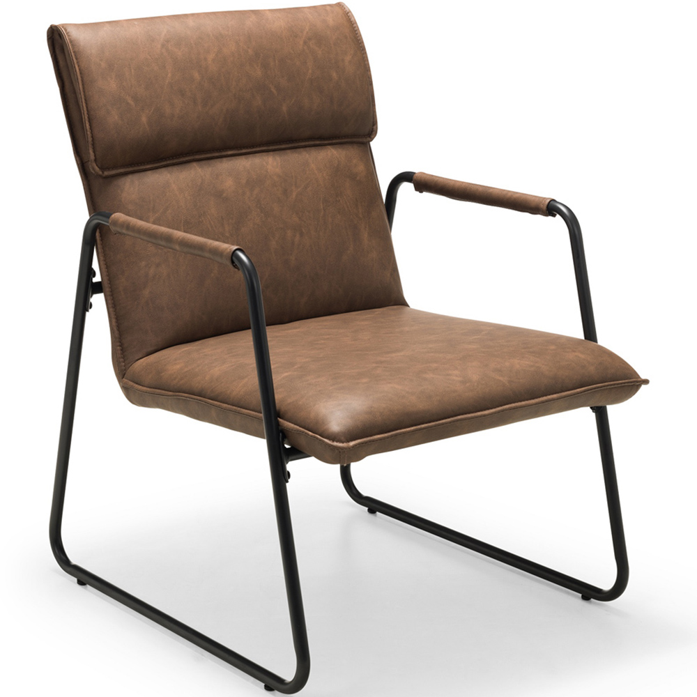 Julian Bowen Gramercy Brown and Black Faux Leather Chair Image 2