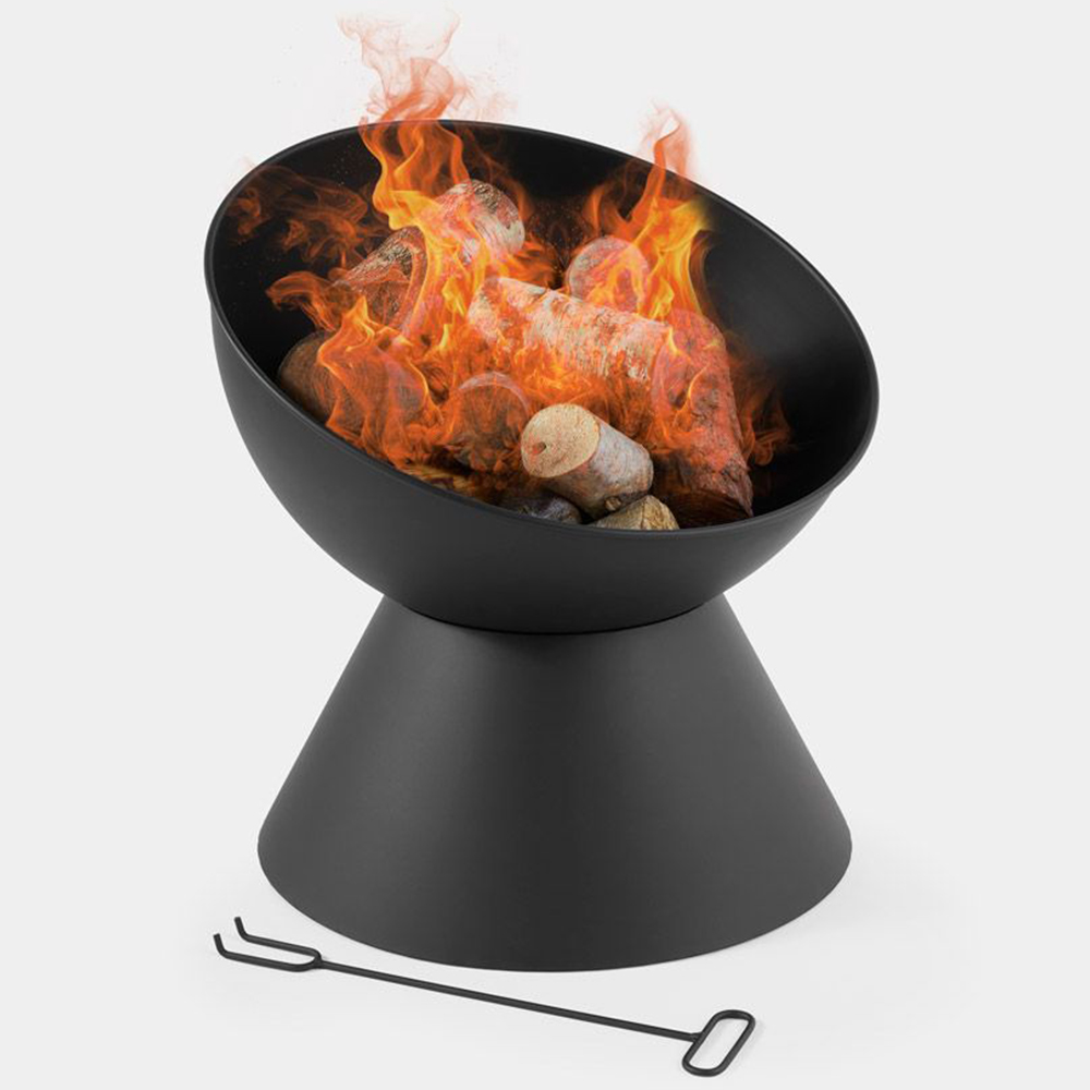 VonHaus Black Raised Bowl Fire Pit Image 2