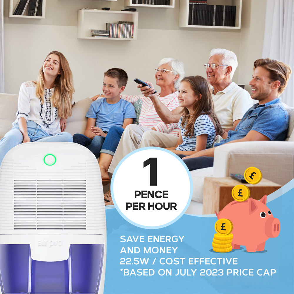 Air Pro White and Purple Portable Electric Mini Dehumidifier 600ml Image 3