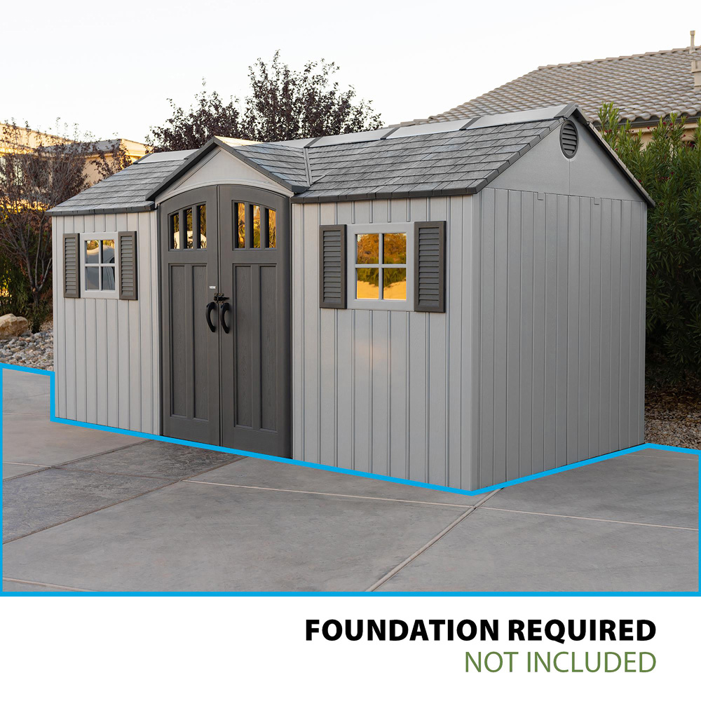 Lifetime Products 15 x 8ft Double Door Garden Storage Shed Image 8