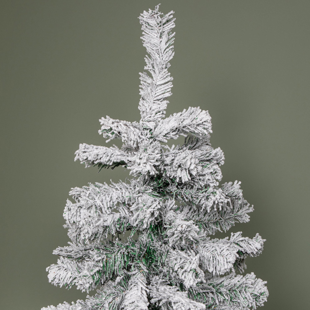 Samuel Alexander Snow Flocked Artificial Christmas Tree with Green Metal Stand 4ft Image 3
