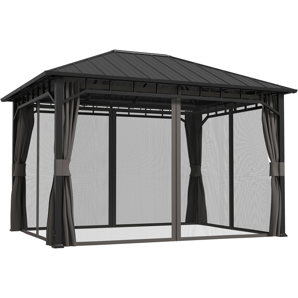 Outsunny 3 x 4m Galvanised Steel Gazebo with Sides Image 2