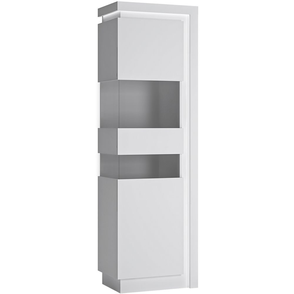 Furniture To Go Lyon White Left Hand Tall Narrow Display Cabinet Image 2
