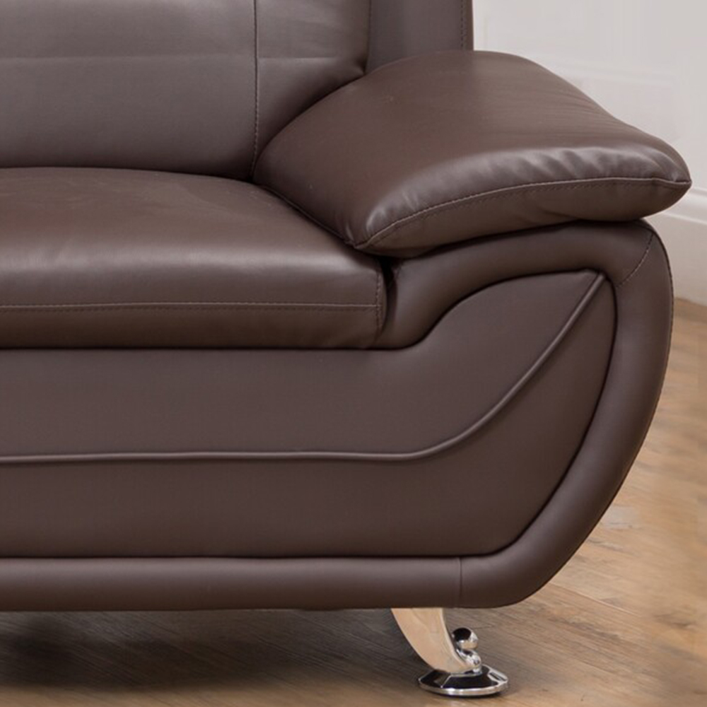 Dexter 2 Seater Brown Leather Sofa Image 3