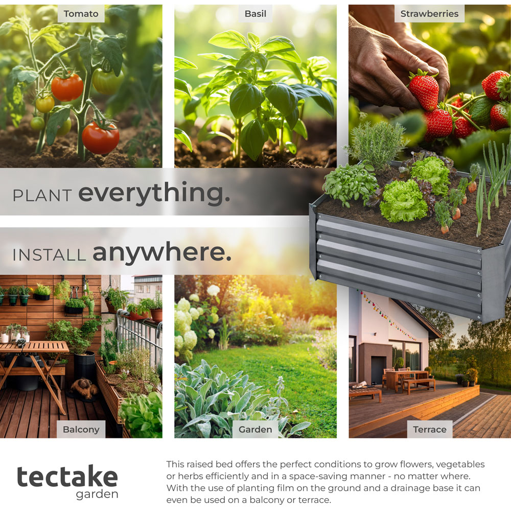 tectake Valeriana 60 x 80cm Galvanised Steel Raised Garden Bed Image 5