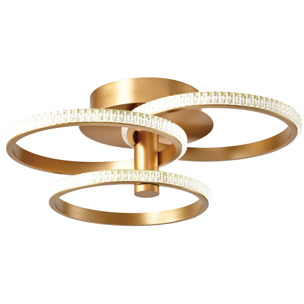 Happy Homewares Brushed Gold LED Ceiling Light with Crystal Effect Acrylic Image 5