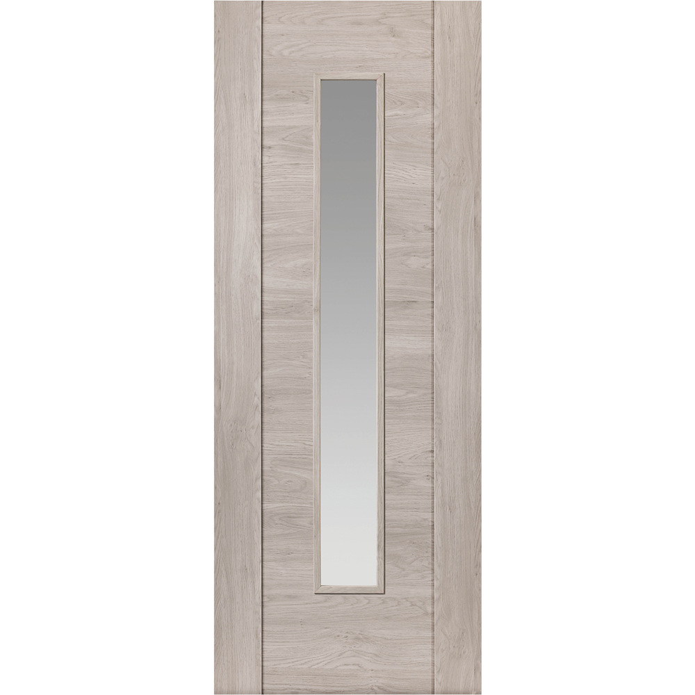 JB Kind Alabama Light Grey Glazed Laminated Internal Door 1981 x 686mm Image 1