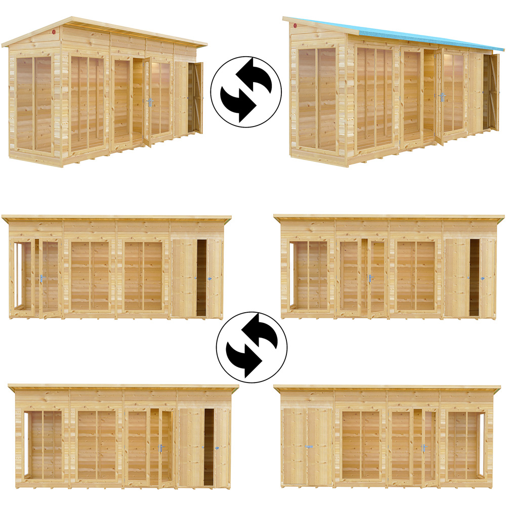 Shire Lela 16 x 4ft Double Door Summerhouse with Storage Image 4