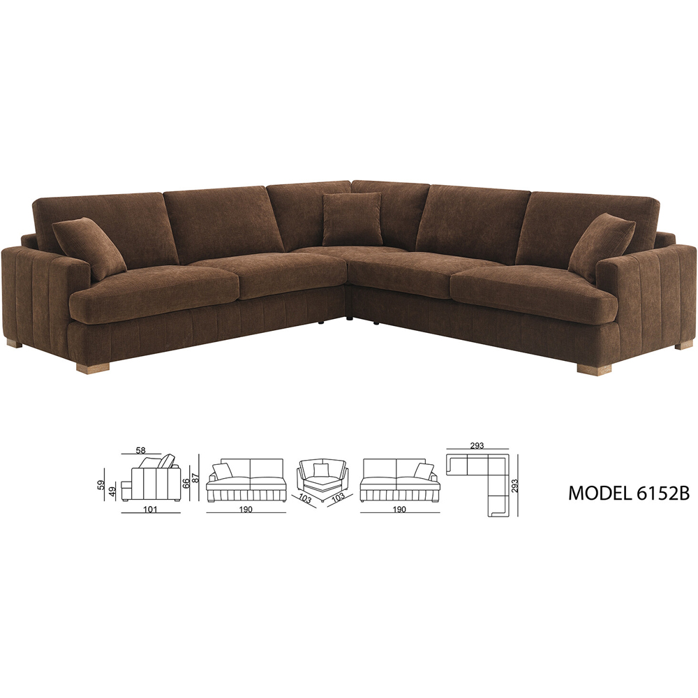 Arden Corner Sofa with Footstool Brown Image 8