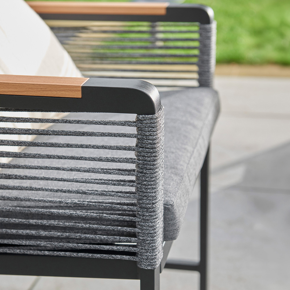 Norfolk Collection Bellmount Grey Rope Weave 4 Seater Outdoor Sofa Set Image 4