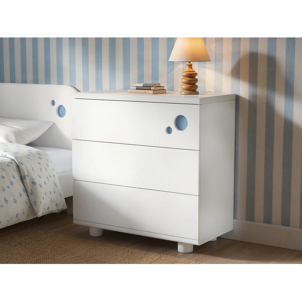 Flair Livana 3 Drawer White Chest of Drawers Image 4