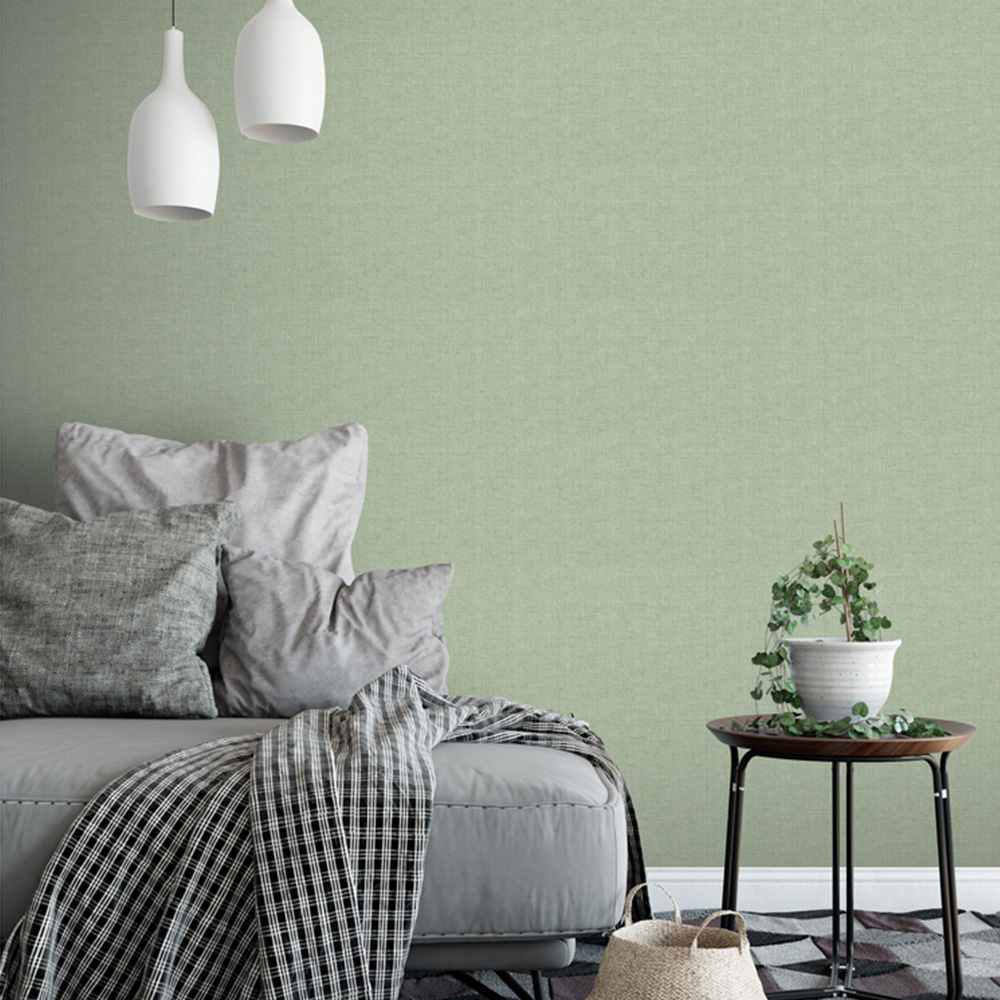 Arthouse Fabric Texture Sage Wallpaper Image 4