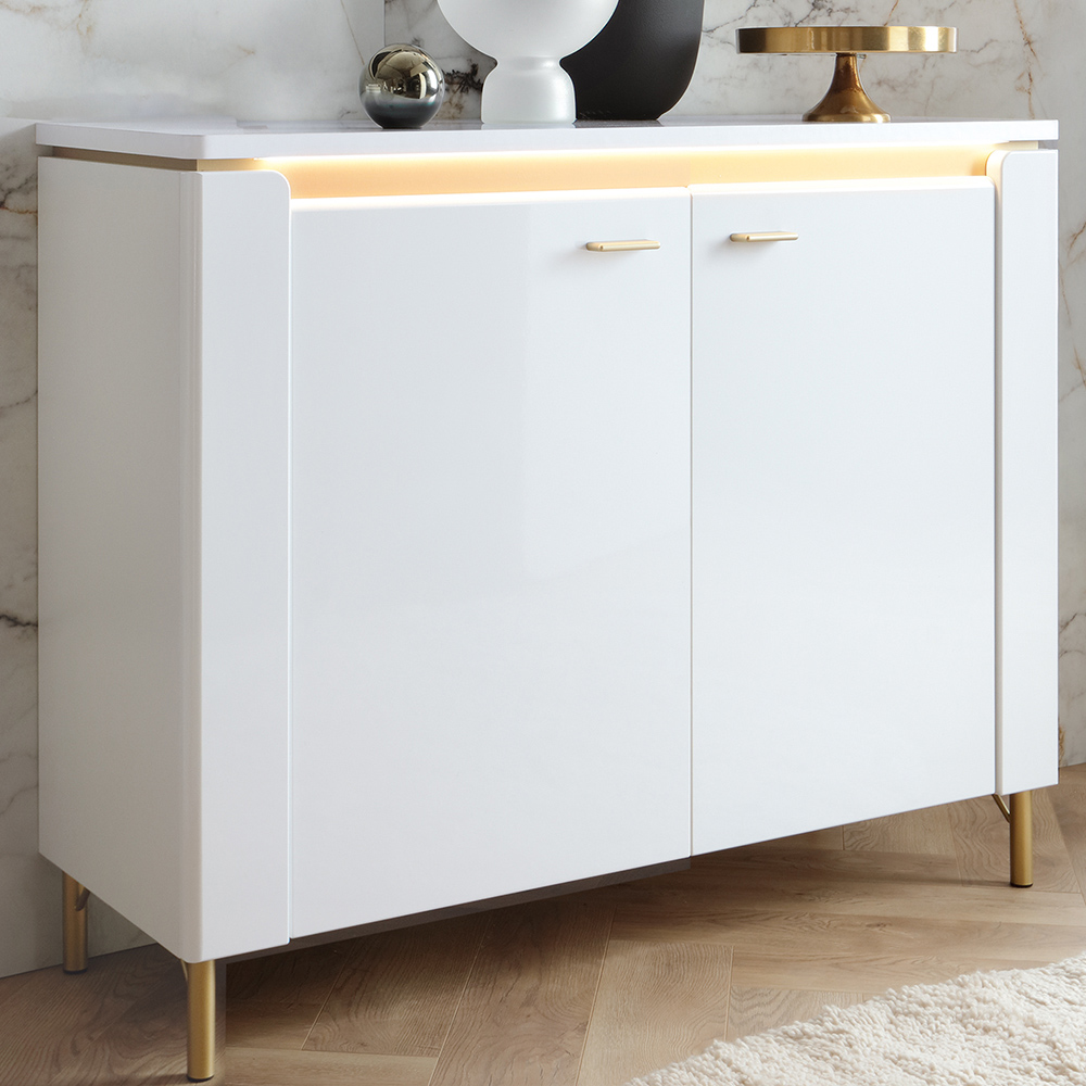 Furniture To Go Lazio 2 Door Alpine White Sideboard Image 1